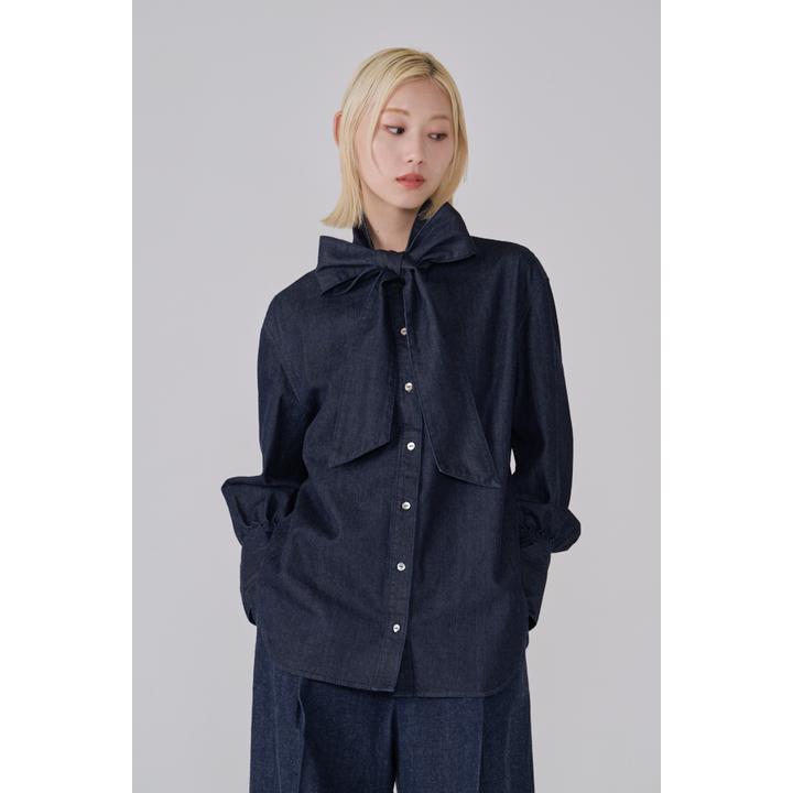 BOW-TIE DENIM SHIRT