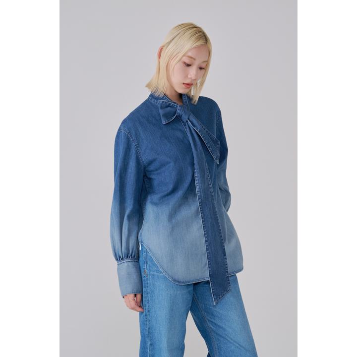BOW-TIE DENIM SHIRT