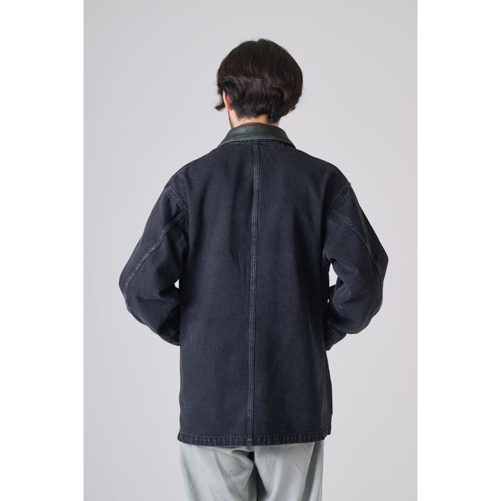 LEATHER COLLAR COVERALL
