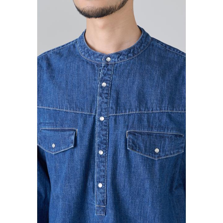 DENIM 3/4SLEEVE WESTERN SHIRT