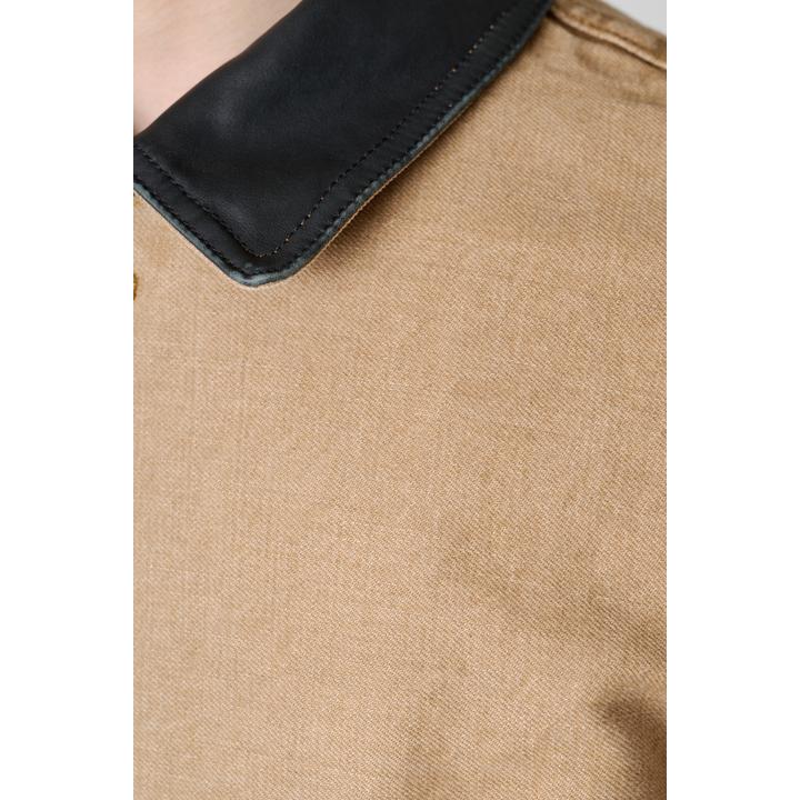 LEATHER COLLAR COVERALL
