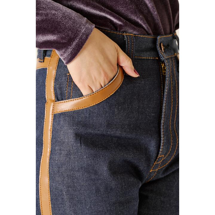 LEATHER LINE DENIM