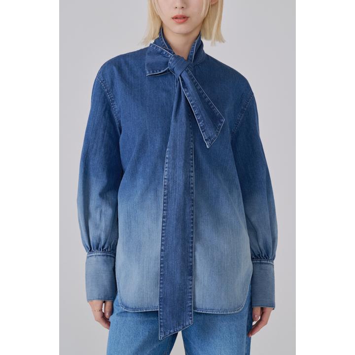 BOW-TIE DENIM SHIRT