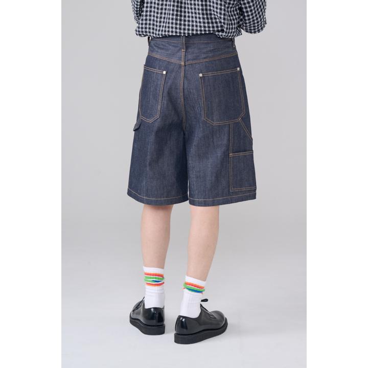 DOUBLE KNEE DENIM SHORT