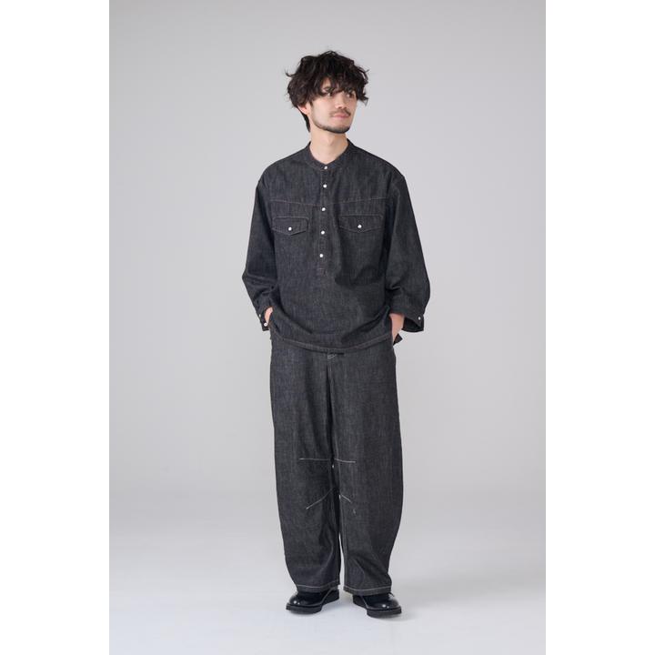DENIM 3/4SLEEVE WESTERN SHIRT
