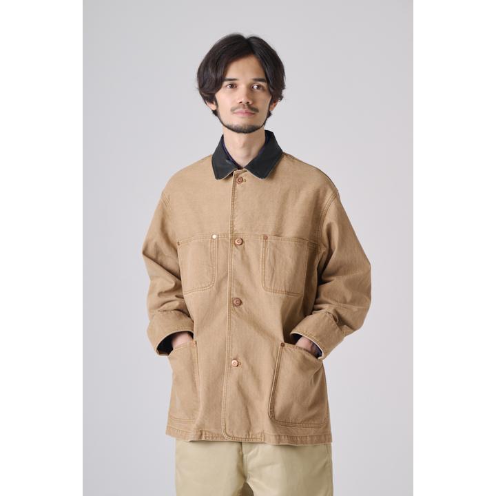 LEATHER COLLAR COVERALL