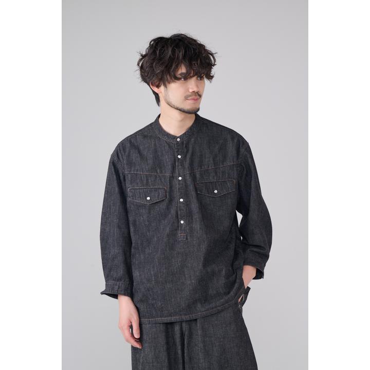 DENIM 3/4SLEEVE WESTERN SHIRT
