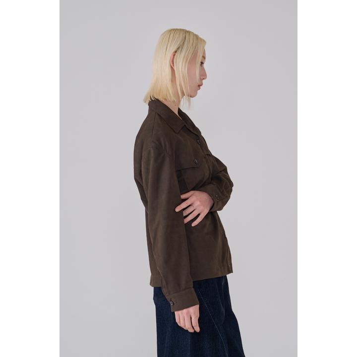 FAUX SUEDE SHIRT JACKET