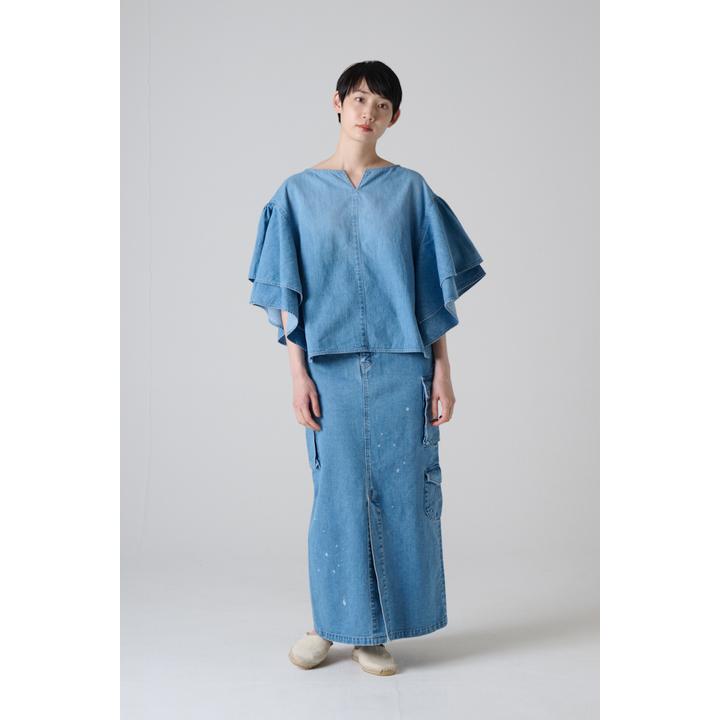 DENIM TIERED SL BL