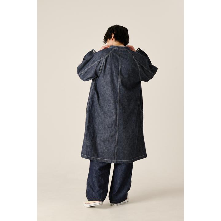 BANDCOLLAR DENIM COAT